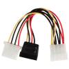VALUELINE Internal Power Adapter Cable SATA 15pin female to Molex male and Molex female 15cm VLCP 73525V 0.15